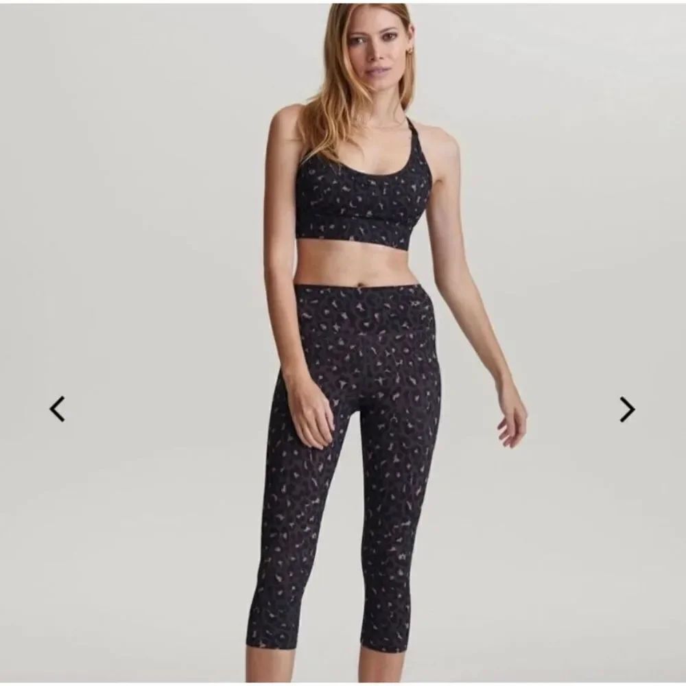 Varley Montero cropped high rise XS cheetah print athletic leggings